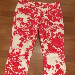 New York & Co Floral Capri Pants Stretch